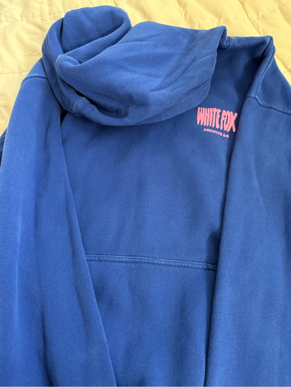 White Fox Boutique Royal Blue Logo Hoodie with Bright Pink Logo